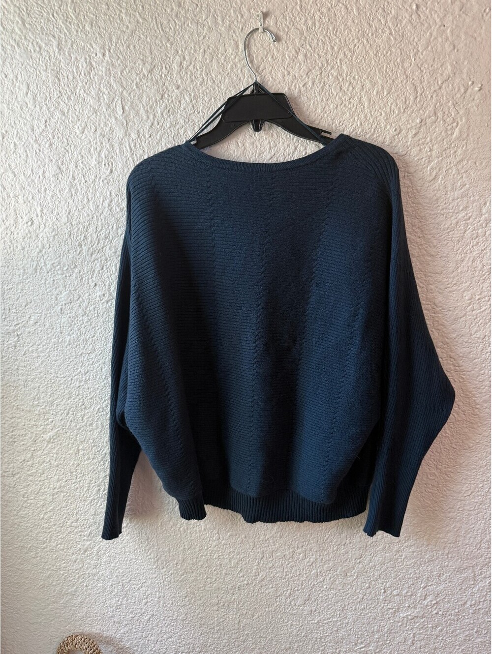 Tahari Teal Ribbed Knit Sweater Size XL